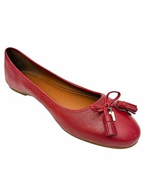 Coach Bea Ballerina Flats Red Women’s Size 10M Leather Ballet Shoes EUC
